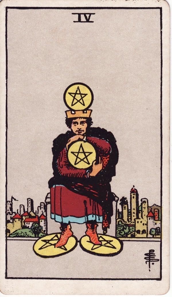 Four of Pentacles, upright