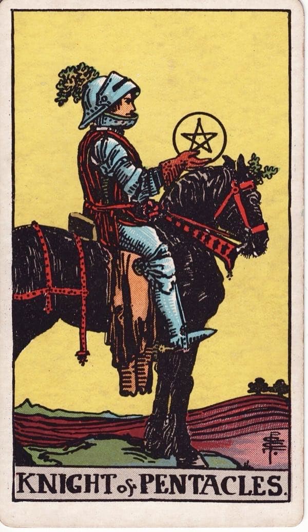 Knight of Pentacles, upright