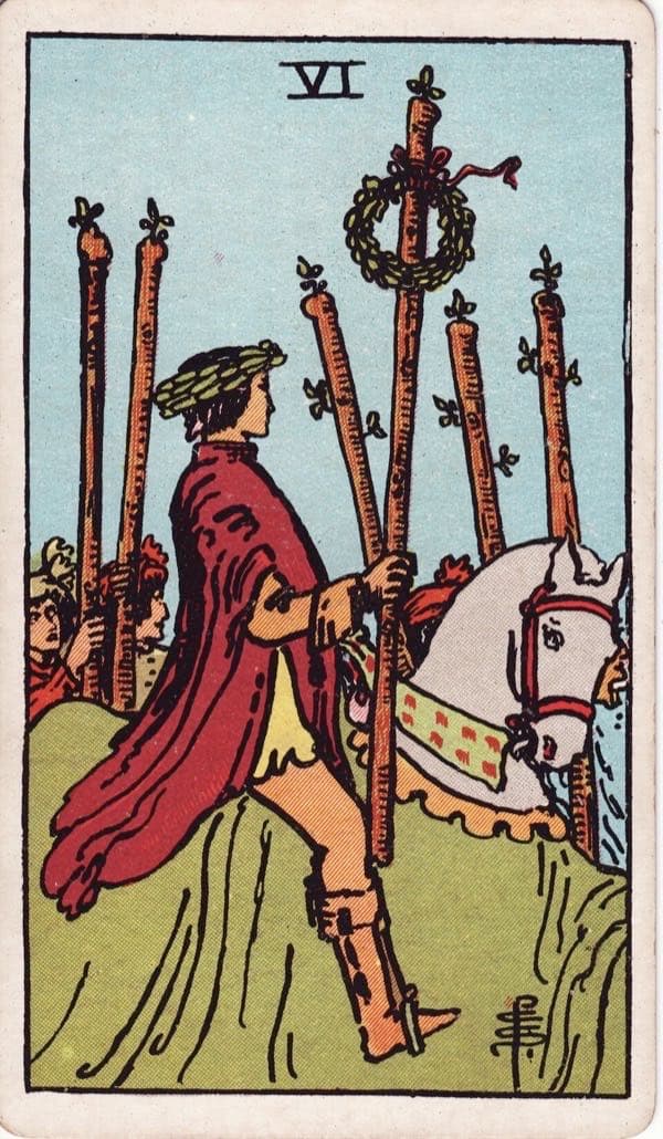 Six of Wands, upright