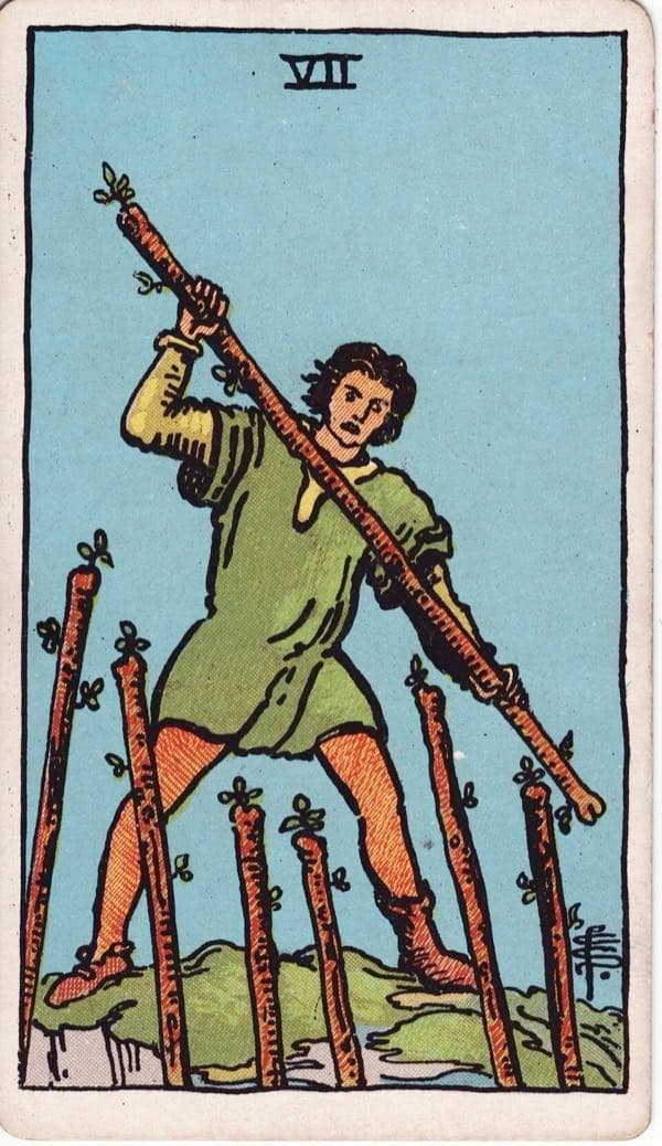 Seven of Wands, upright