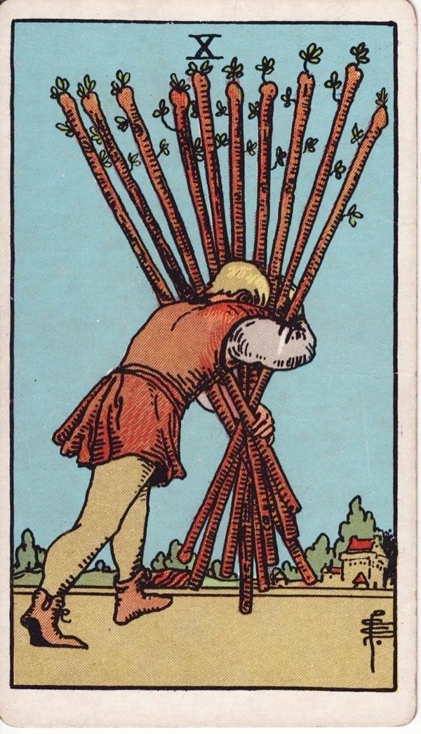 Ten of Wands, upright